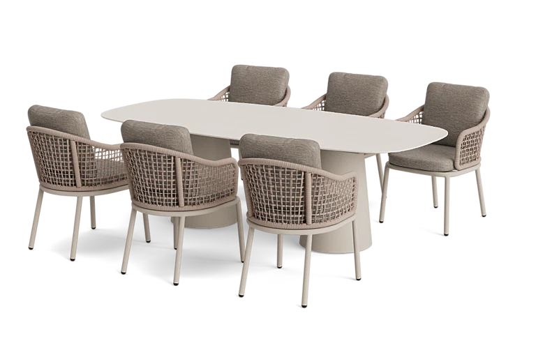 Dining set with six chairs