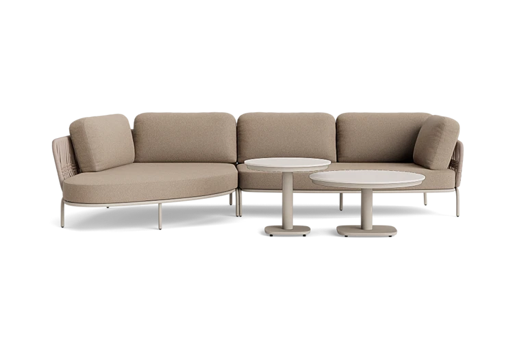 Sectional sofa with coffee tables
