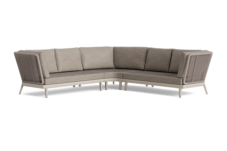 Grey outdoor corner sectional sofa