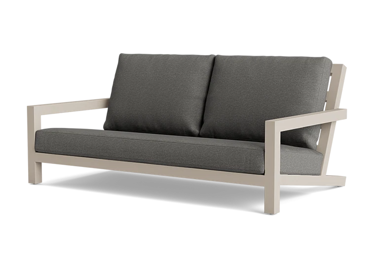Modern grey outdoor metal sofa
