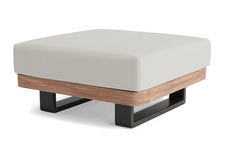 Modern cream fabric ottoman