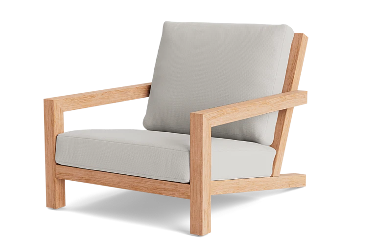 White chair with wood frame