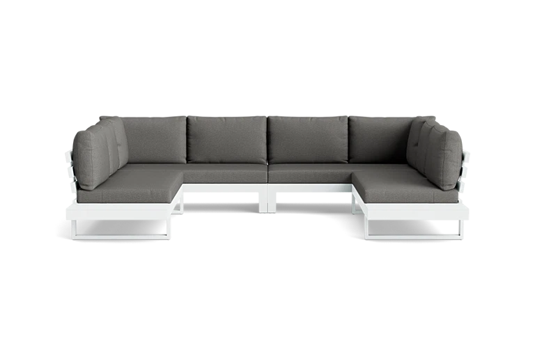 U-shaped grey outdoor sectional sofa