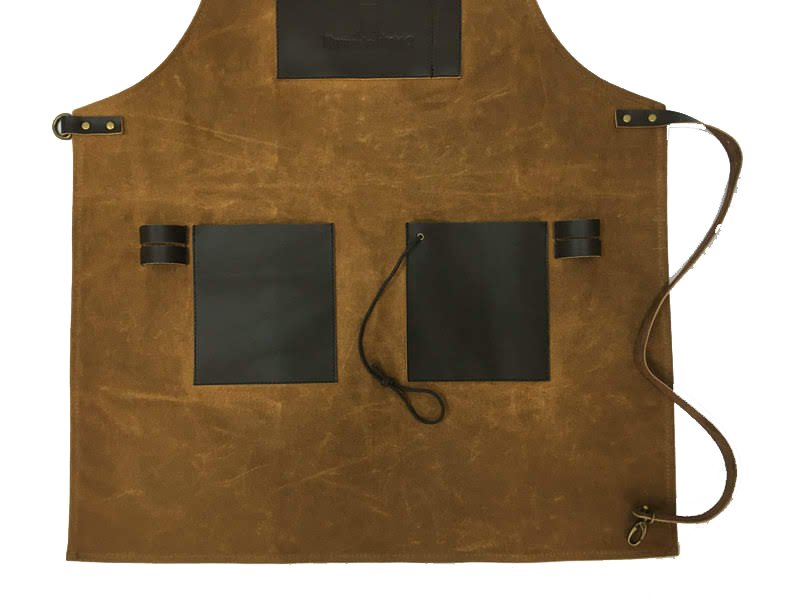 Kamado Sumo Waxed Cotton Apron – Brown – view 2