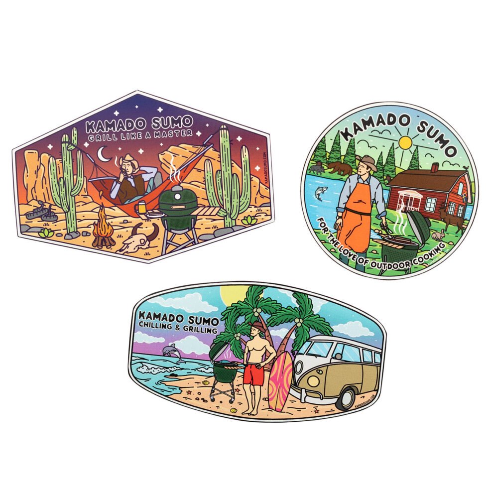 Kamado Sumo Stickers (3-pack)