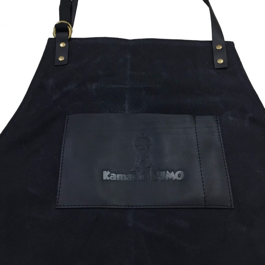 Kamado Sumo Waxed Cotton Apron – Black – view 2