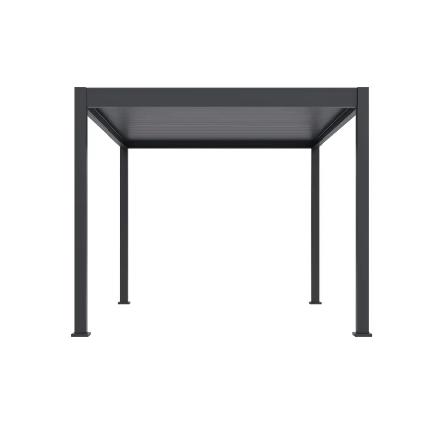 Bioclimatic pergola 300 × 400 cm with electric roof and LED lighting in anthracite