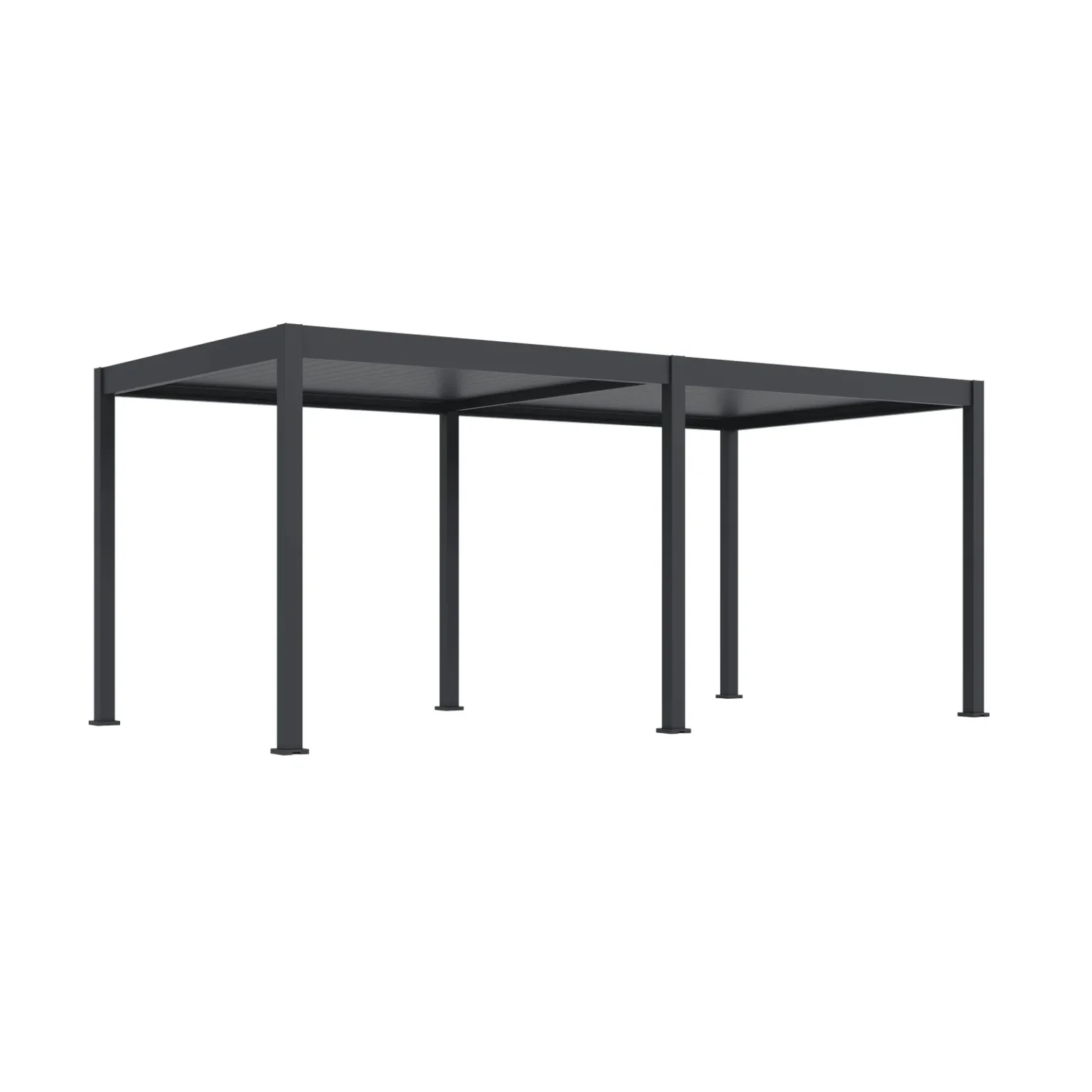 Bioclimatic pergola 300 × 600 cm with electric roof and LED lighting in anthracite