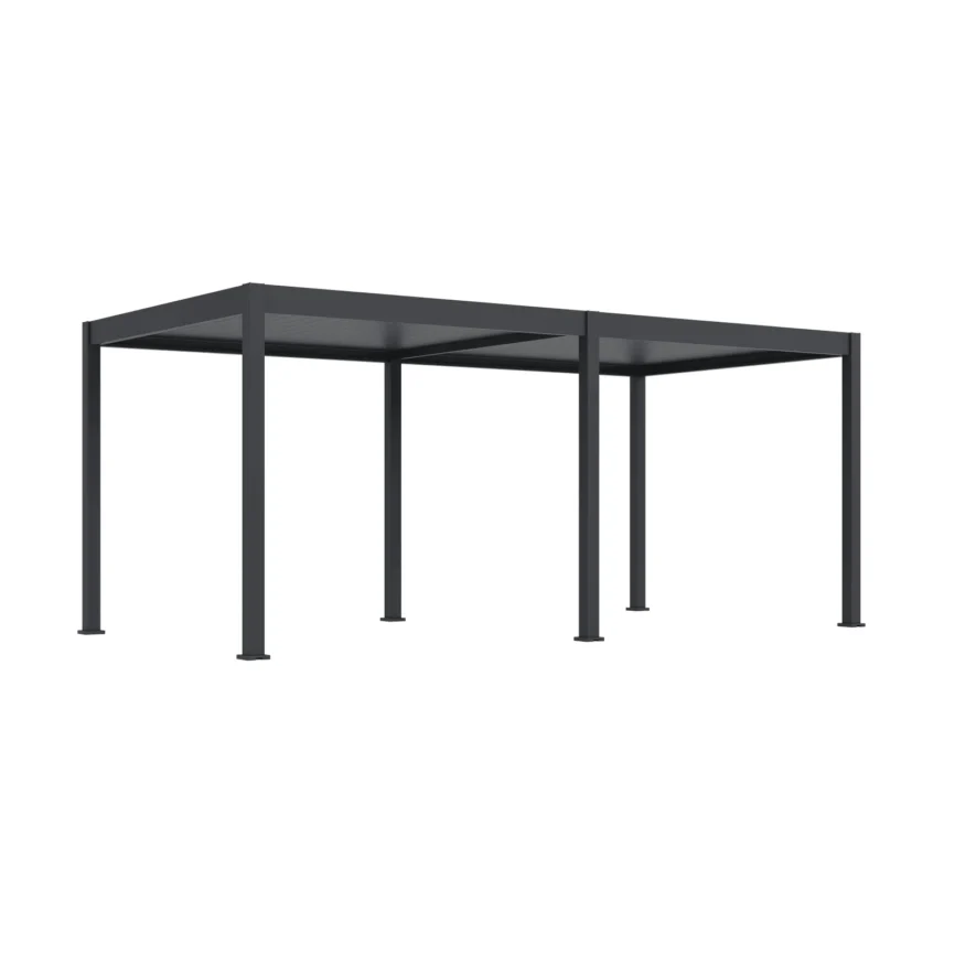 Bioclimatic pergola 300 × 600 cm with electric roof and LED lighting in anthracite