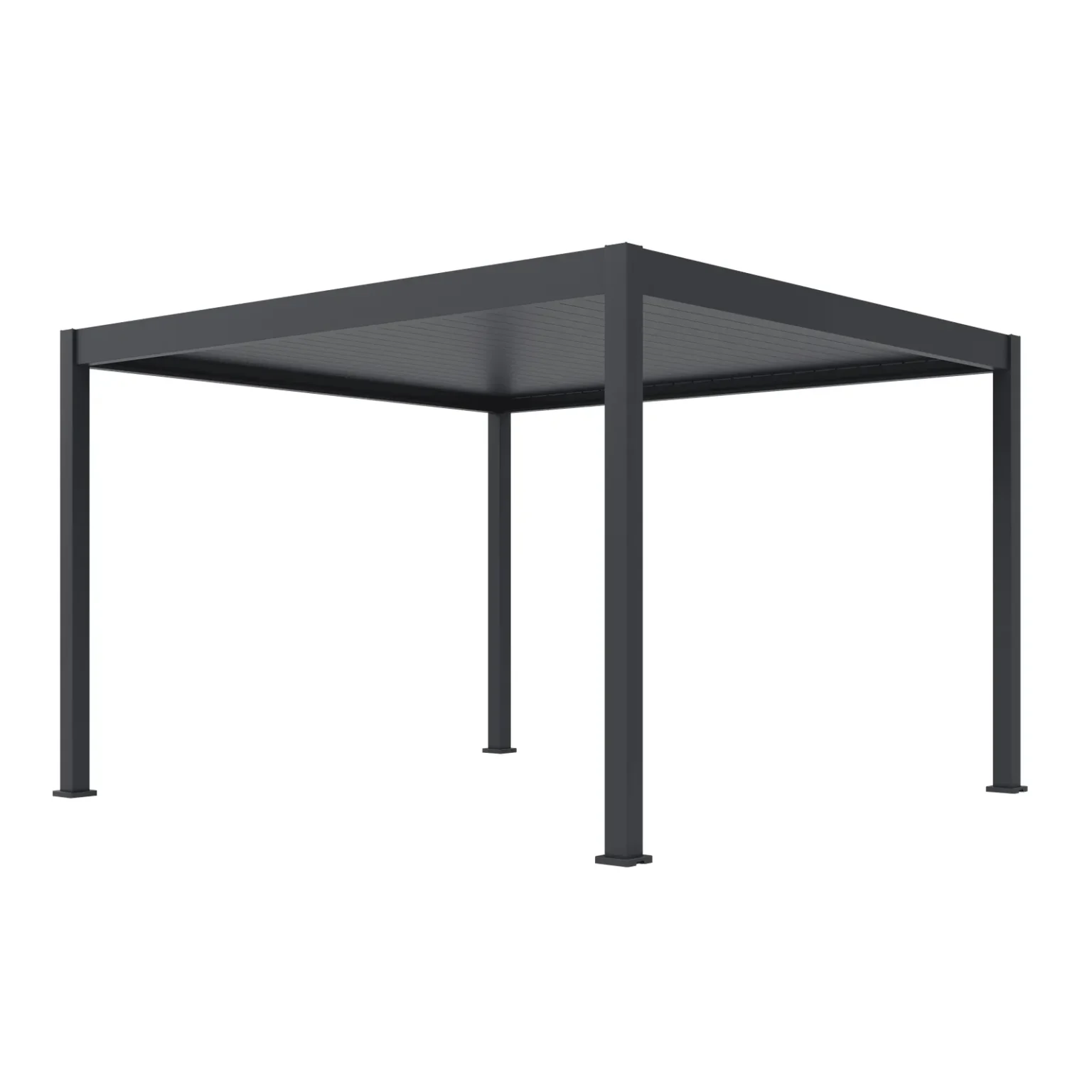 Bioclimatic pergola 360 × 400 cm with electric roof and LED lighting in anthracite