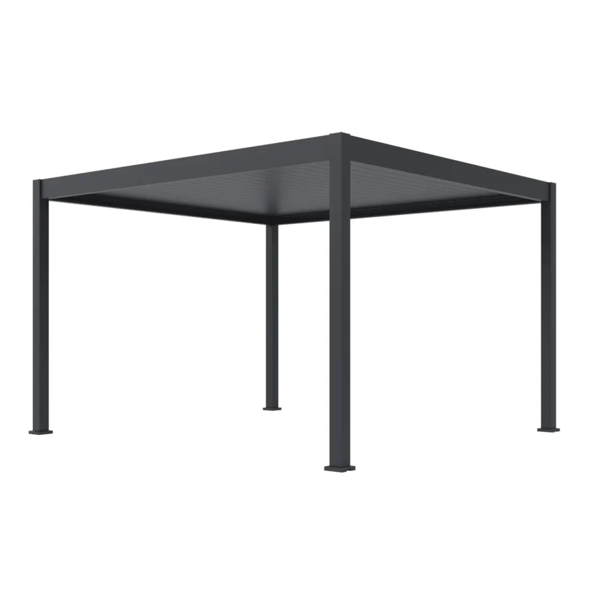 Bioclimatic pergola 360 × 400 cm with electric roof and LED lighting in anthracite