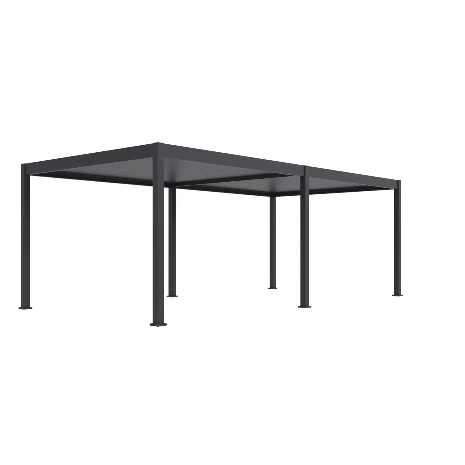 Bioclimatic pergola 360 × 720 cm with electric roof and LED lighting in anthracite
