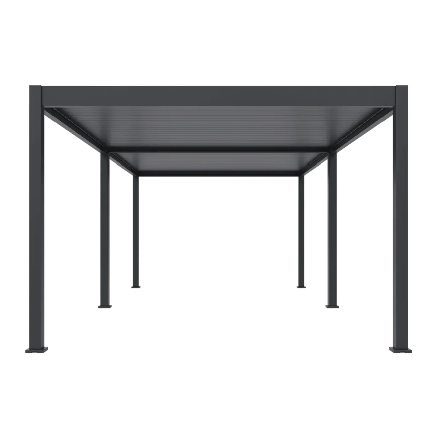 Bioclimatic pergola 360 × 720 cm with electric roof and LED lighting in anthracite