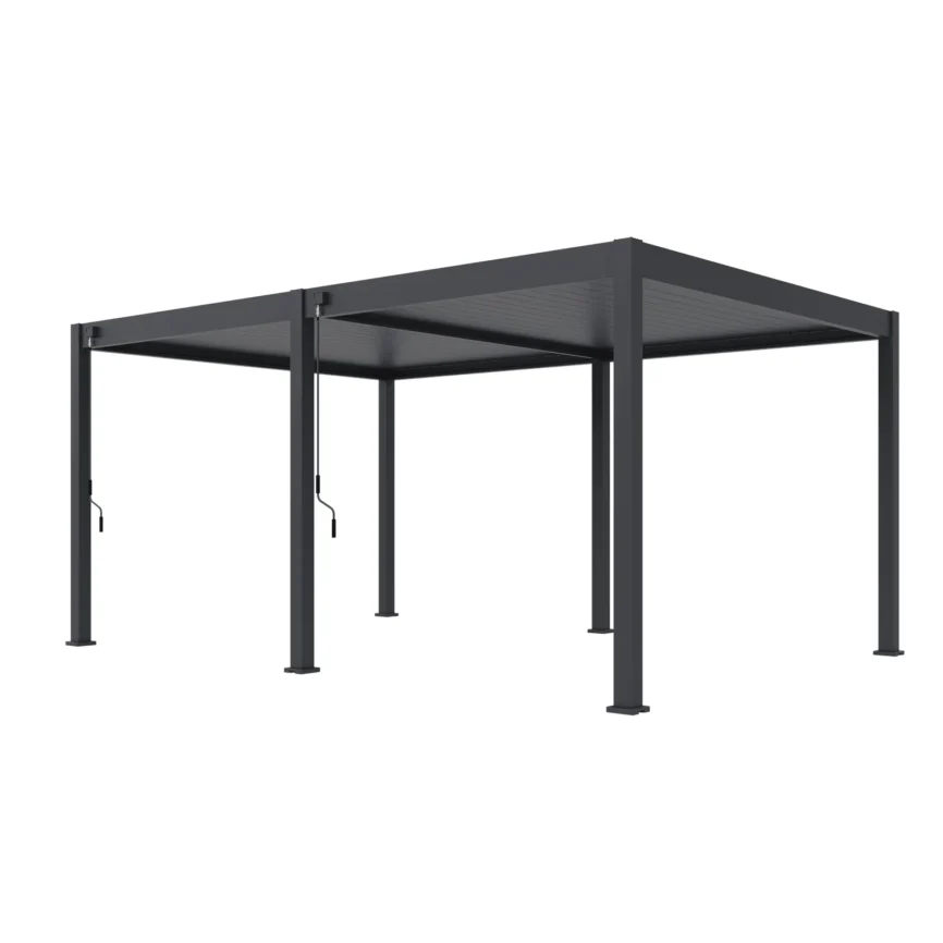 Freestanding bioclimatic pergola 360 × 530 cm in anthracite