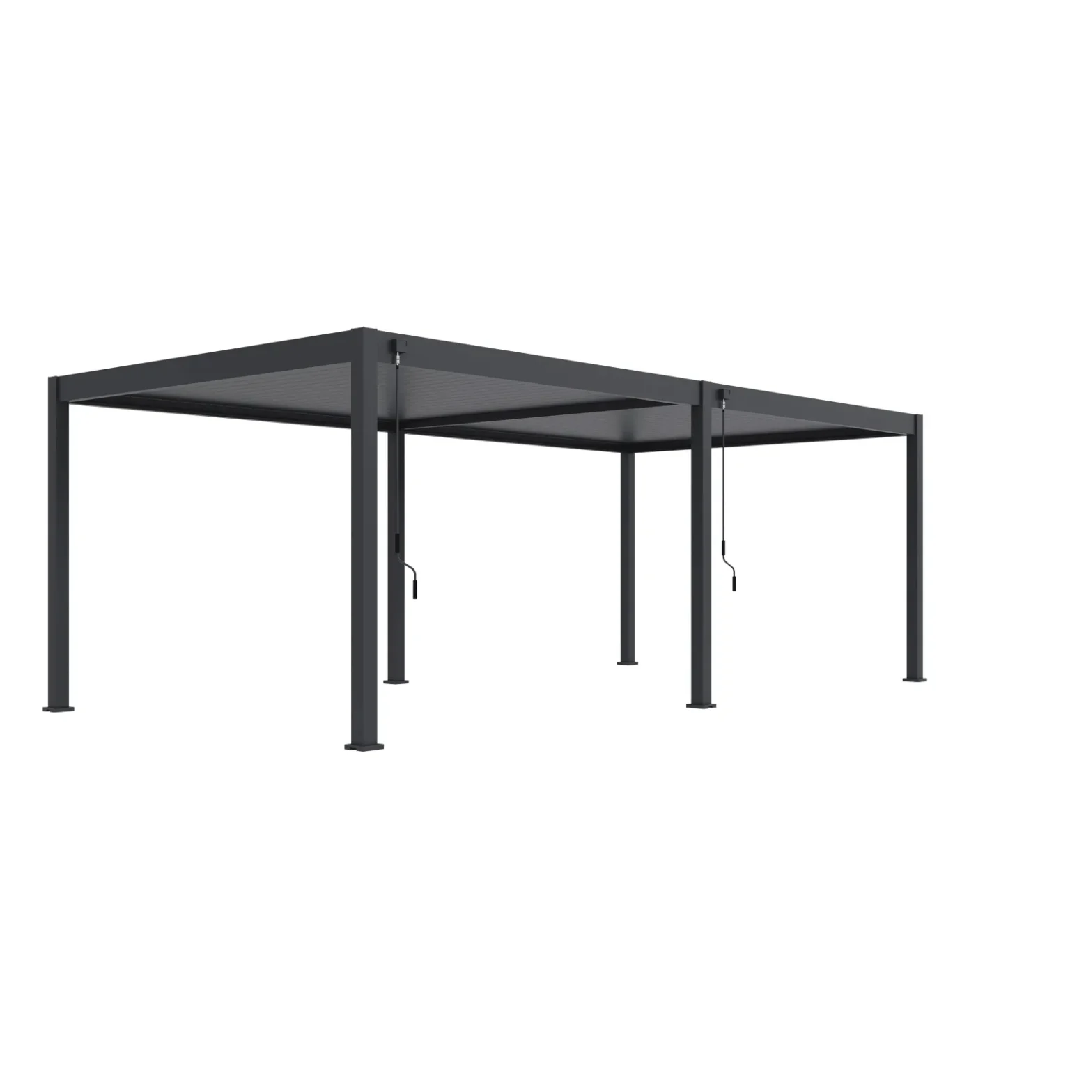 Freestanding bioclimatic pergola 360 × 720 cm in anthracite