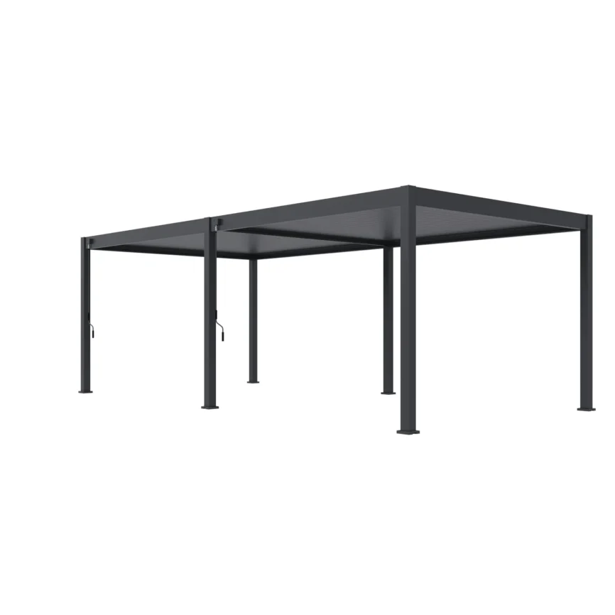 Freestanding bioclimatic pergola 360 × 720 cm in anthracite
