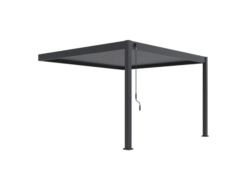 Wall-mounted bioclimatic pergola 300 × 360 cm in anthracite