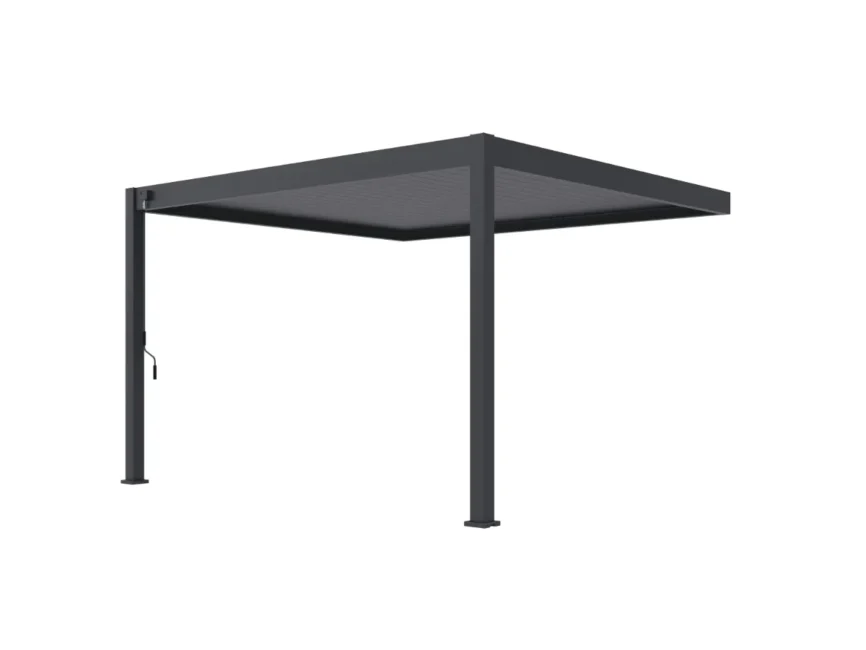Wall-mounted bioclimatic pergola 300 × 360 cm in anthracite