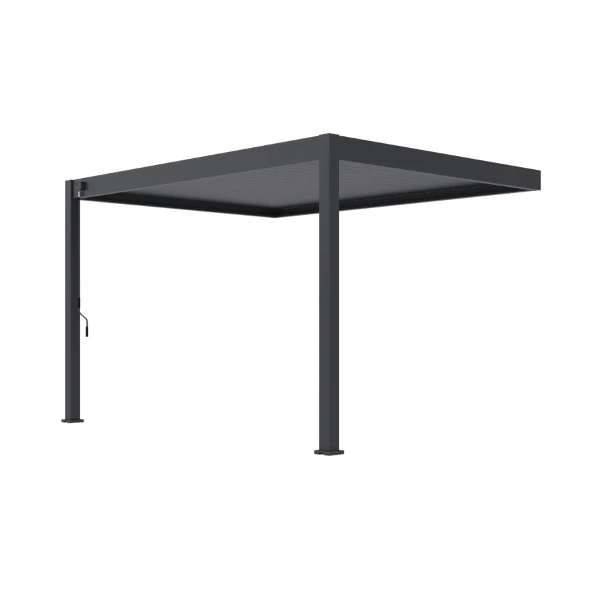 Wall-mounted bioclimatic pergola 300 × 400 cm in anthracite