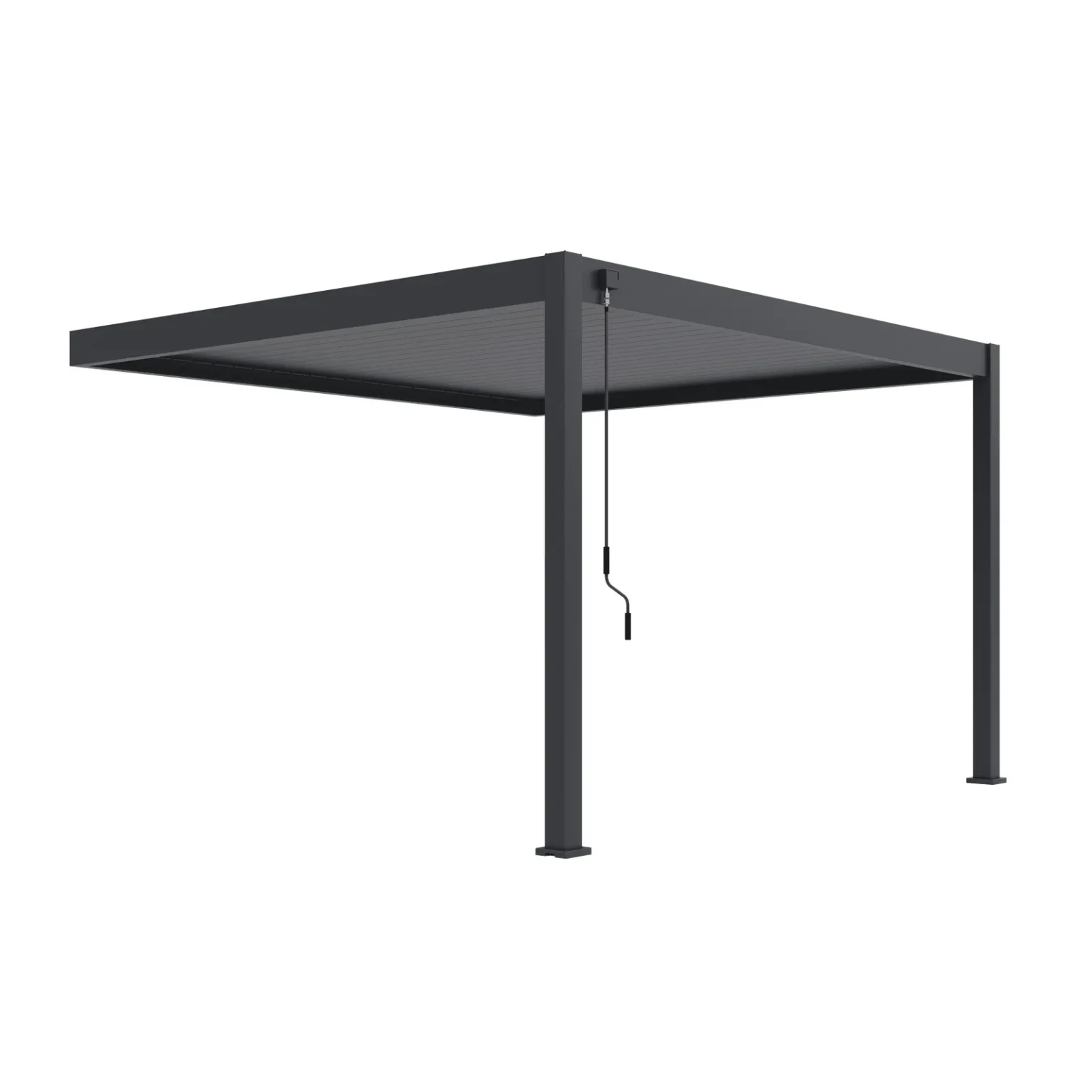 Wall-mounted bioclimatic pergola 360 × 400 cm in anthracite