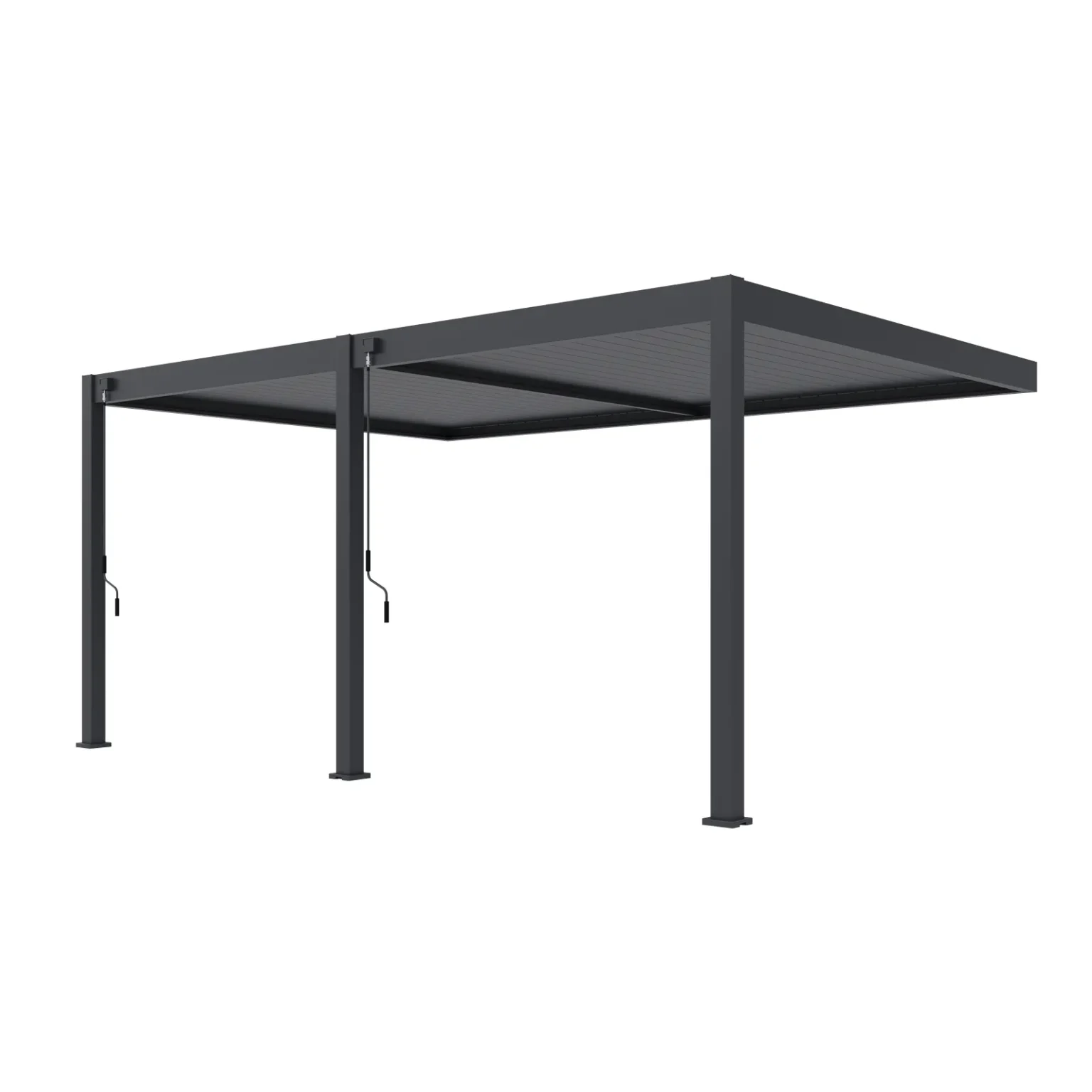 Wall-mounted bioclimatic pergola 360 × 530 cm in anthracite