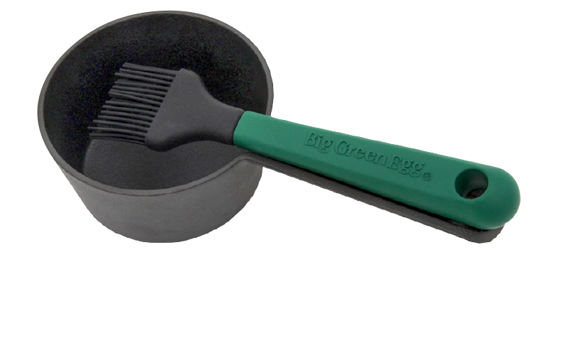 Big Green Egg Cast Iron Sauce Pot with Basting Brush