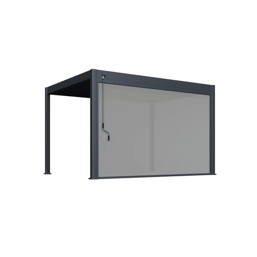 Pull-down pergola windscreen in anthracite